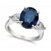 9.33 ct Oval Shape Sapphire With Pear Shape Diamond Anniversary Ring 9.33 ct Oval Shape Sapphire With Pear Shape Diamond Anniversary Ring