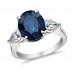 9.33 ct Oval Shape Sapphire With Pear Shape Diamond Anniversary Ring 9.33 ct Oval Shape Sapphire With Pear Shape Diamond Anniversary Ring