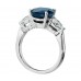 9.33 ct Oval Shape Sapphire With Pear Shape Diamond Anniversary Ring 9.33 ct Oval Shape Sapphire With Pear Shape Diamond Anniversary Ring