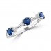 0.75 ct Round Cut Diamond & Blue Sapphire Wedding Band Ring in 14k White Gold 0.75 ct Round Cut Diamond & Blue Sapphire Wedding Band Ring in 14k White Gold