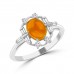 1.05 ct Ladies Round Cut Diamond& Mexican Fire Opal Anniversary Wedding Band Ring ( G-H Color SI-1 Clarity) 1.05 ct Ladies Round Cut Diamond& Mexican Fire Opal Anniversary Wedding Band Ring ( G-H Color SI-1 Clarity)