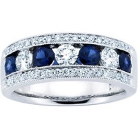 1.50 ct Ladies Blue Sapphire Wedding Band Ring 1.50 ct Ladies Blue Sapphire Wedding Band Ring