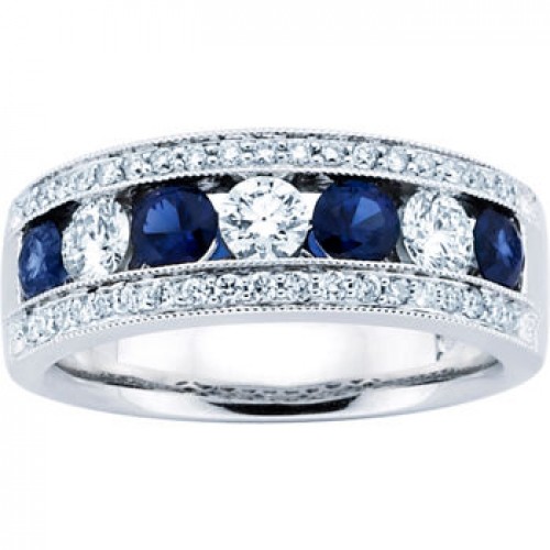 1.50 ct Ladies Blue Sapphire Wedding Band Ring 1.50 ct Ladies Blue Sapphire Wedding Band Ring