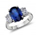 9.45 ct Oval Shape Sapphire With Oval Shape Diamond Anniversary Ring