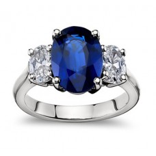 9.45 ct Oval Shape Sapphire With Oval Shape Diamond Anniversary Ring 9.45 ct Oval Shape Sapphire With Oval Shape Diamond Anniversary Ring