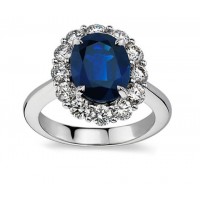 7.28 ct Oval Shape Sapphire And Diamond Engagement Ring 7.28 ct Oval Shape Sapphire And Diamond Engagement Ring