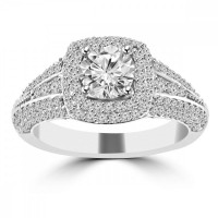 2.02 ct Ladies Round Cut Diamond Engagement Ring in 14 kt White Gold 2.02 ct Ladies Round Cut Diamond Engagement Ring in 14 kt White Gold