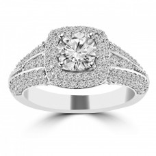2.02 ct Ladies Round Cut Diamond Engagement Ring in 14 kt White Gold 2.02 ct Ladies Round Cut Diamond Engagement Ring in 14 kt White Gold