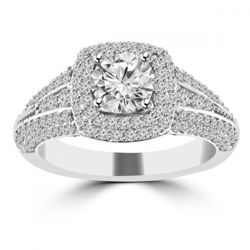 2.02 ct Ladies Round Cut Diamond Engagement Ring in 14 kt White Gold 2.02 ct Ladies Round Cut Diamond Engagement Ring in 14 kt White Gold