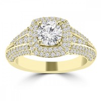 2.02 ct Ladies Round Cut Diamond Engagement Ring in 14 kt Yellow Gold 2.02 ct Ladies Round Cut Diamond Engagement Ring in 14 kt Yellow Gold