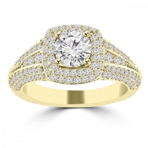 2.02 ct Ladies Round Cut Diamond Engagement Ring in 14 kt Yellow Gold 2.02 ct Ladies Round Cut Diamond Engagement Ring in 14 kt Yellow Gold