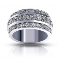 3.00 ct Ladies Three Row Round Cut Diamond Anniversary Wedding Band 3.00 ct Ladies Three Row Round Cut Diamond Anniversary Wedding Band