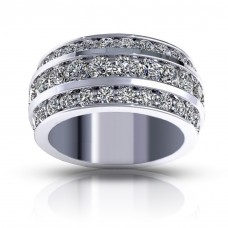 3.00 ct Ladies Three Row Round Cut Diamond Anniversary Wedding Band 3.00 ct Ladies Three Row Round Cut Diamond Anniversary Wedding Band