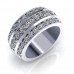 3.00 ct Ladies Three Row Round Cut Diamond Anniversary Wedding Band 