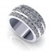3.00 ct Ladies Three Row Round Cut Diamond Anniversary Wedding Band 
