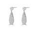 0.95 ct Ladies Round Cut Diamond Drop Dangling Earrings In 14 Kt White Gold 0.95 ct Ladies Round Cut Diamond Drop Dangling Earrings In 14 Kt White Gold