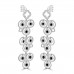 1.02 ct White and Black Round Cut Diamond Chandelier Earrings in 14 kt White Gold 1.02 ct White and Black Round Cut Diamond Chandelier Earrings in 14 kt White Gold