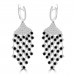 3.75 ct White and Black Round Cut Diamond Chandelier Earrings in 14 kt White Gold 3.75 ct White and Black Round Cut Diamond Chandelier Earrings in 14 kt White Gold