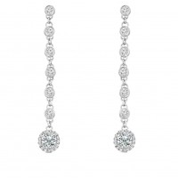 2.06 ct Ladies Round Cut Diamond Drop Dangling Earrings In 14 Kt White Gold 2.06 ct Ladies Round Cut Diamond Drop Dangling Earrings In 14 Kt White Gold