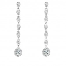 2.06 ct Ladies Round Cut Diamond Drop Dangling Earrings In 14 Kt White Gold 2.06 ct Ladies Round Cut Diamond Drop Dangling Earrings In 14 Kt White Gold