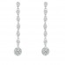 2.06 ct Ladies Round Cut Diamond Drop Dangling Earrings In 14 Kt White Gold