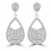 2.08 ct ttw Ladies Round Cut Diamond Drop Dangling Earrings In 14 Kt White Gold