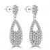 2.08 ct ttw Ladies Round Cut Diamond Drop Dangling Earrings In 14 Kt White Gold