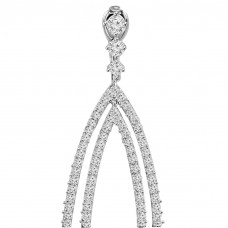 3.75 ct Round Cut Diamond Chandelier Earrings in 14 kt White Gold