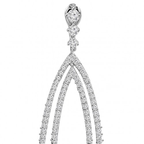 3.75 ct Round Cut Diamond Chandelier Earrings in 14 kt White Gold 3.75 ct Round Cut Diamond Chandelier Earrings in 14 kt White Gold