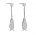 0.95 ct Ladies Round Cut Diamond Drop Dangling Earrings In 14 Kt White Gold 0.95 ct Ladies Round Cut Diamond Drop Dangling Earrings In 14 Kt White Gold