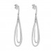1.21 ct Round Cut Diamond Chandelier Earrings in 14 kt White Gold