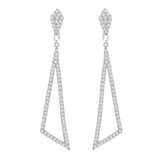 1.25 ct Round Cut Diamond Chandelier Earrings in 14 kt White Gold