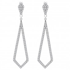 1.28 ct Round Cut Diamond Chandelier Earrings in 14 kt White Gold