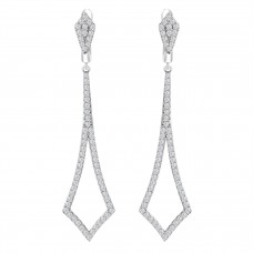 1.19 ct Round Cut Diamond Chandelier Earrings in 14 kt White Gold