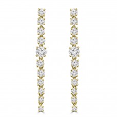 3.60 ct Ladies Round Cut Diamond Drop Earrings In 14 Kt Yellow Gold 3.60 ct Ladies Round Cut Diamond Drop Earrings In 14 Kt Yellow Gold
