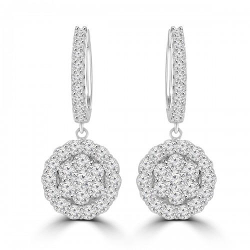 2.26 Ct Ladies Round Cut Diamond Drop Earrings 2.26 Ct Ladies Round Cut Diamond Drop Earrings