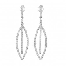 1.27 ct Round Cut Diamond Chandelier Earrings in 14 kt White Gold