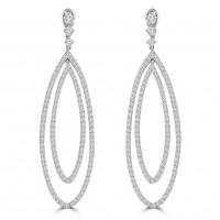 4.55 ct Ladies Round Cut Diamond Dangling Chandelier Earrings In 14 Kt White Gold 4.55 ct Ladies Round Cut Diamond Dangling Chandelier Earrings In 14 Kt White Gold