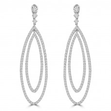 4.55 ct Ladies Round Cut Diamond Dangling Chandelier Earrings In 14 Kt White Gold 4.55 ct Ladies Round Cut Diamond Dangling Chandelier Earrings In 14 Kt White Gold