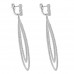 4.55 ct Ladies Round Cut Diamond Dangling Chandelier Earrings In 14 Kt White Gold