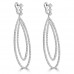 4.55 ct Ladies Round Cut Diamond Dangling Chandelier Earrings In 14 Kt White Gold