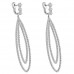 4.55 ct Ladies Round Cut Diamond Dangling Chandelier Earrings In 14 Kt White Gold