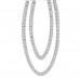 4.55 ct Ladies Round Cut Diamond Dangling Chandelier Earrings In 14 Kt White Gold
