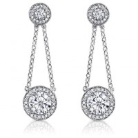 2.50 ct Ladies Round Cut Diamond Drop Earrings 2.50 ct Ladies Round Cut Diamond Drop Earrings