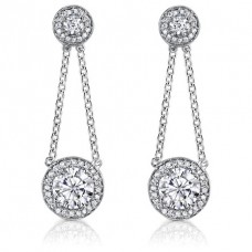 2.50 ct Ladies Round Cut Diamond Drop Earrings
