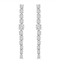 3.60 ct Ladies Round Cut Diamond Drop Earrings In 14 Kt White Gold 3.60 ct Ladies Round Cut Diamond Drop Earrings In 14 Kt White Gold