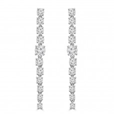 3.60 ct Ladies Round Cut Diamond Drop Earrings In 14 Kt White Gold 3.60 ct Ladies Round Cut Diamond Drop Earrings In 14 Kt White Gold
