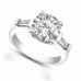 1.10 ct Ladies Round / Bagutte Cut  Diamond Engagement Ring
