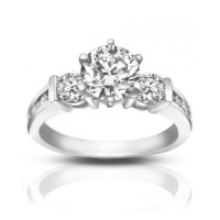 1.74 ct Ladies Round Cut Diamond Engagement Ring in Channel Setting