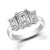 1.75 ct Three Stone Emerald Cut Diamond Engagement Ring 